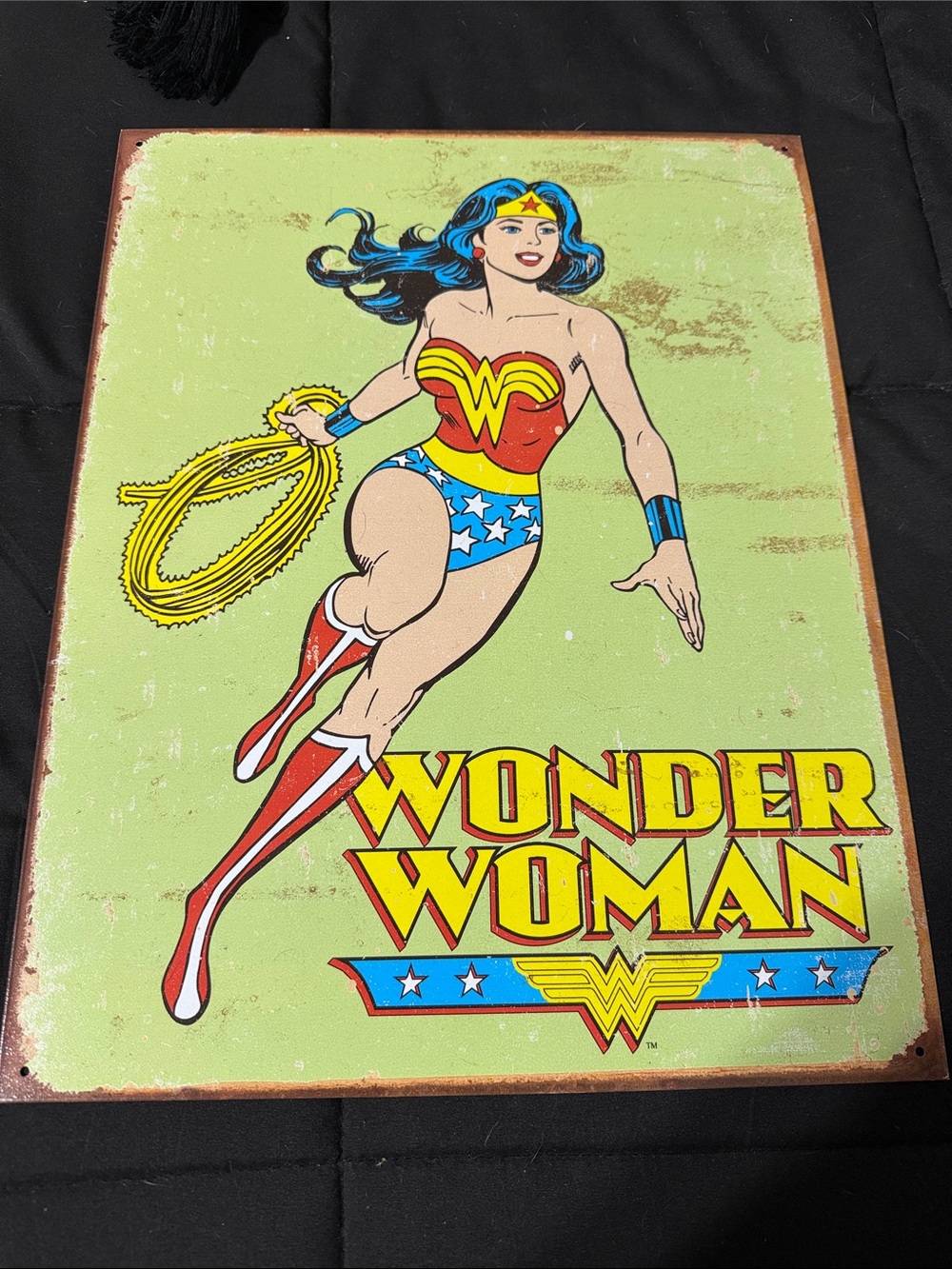 DC Comics Wonder Woman Vintage-Style Wall Art - Red, Blue, Yellow, White